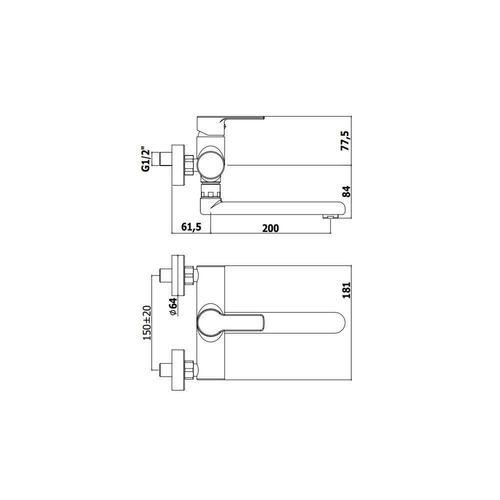  Miscelatore lavello muro canna piatta serie Red modello RED161CR cromato Paffoni by CeramicStore | Lo specialista del tuo bagno