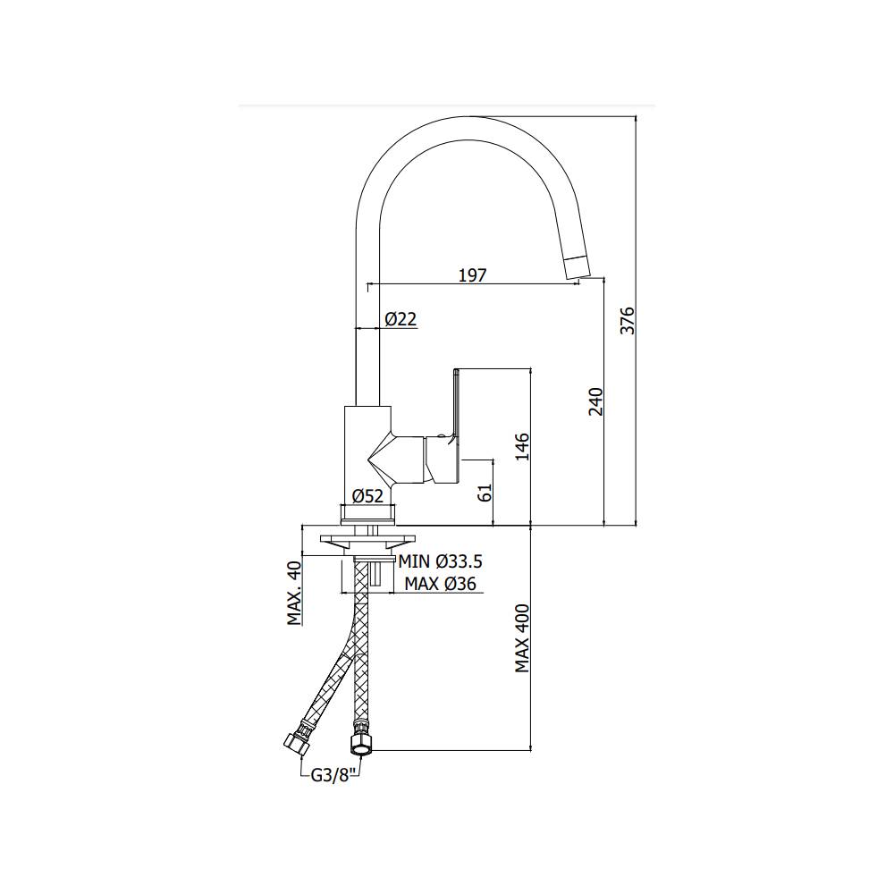  Miscelatore lavello cucina monocomando con canna ad ombrello orientabile serie Red modello RED180CR cromo Paffoni by CeramicStore | Lo specialista del tuo bagno