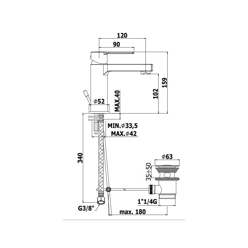  Miscelatore lavabo con scarico clic clak serie Ringo modello RIN071KCR cromo Paffoni by CeramicStore | Lo specialista del tuo bagno