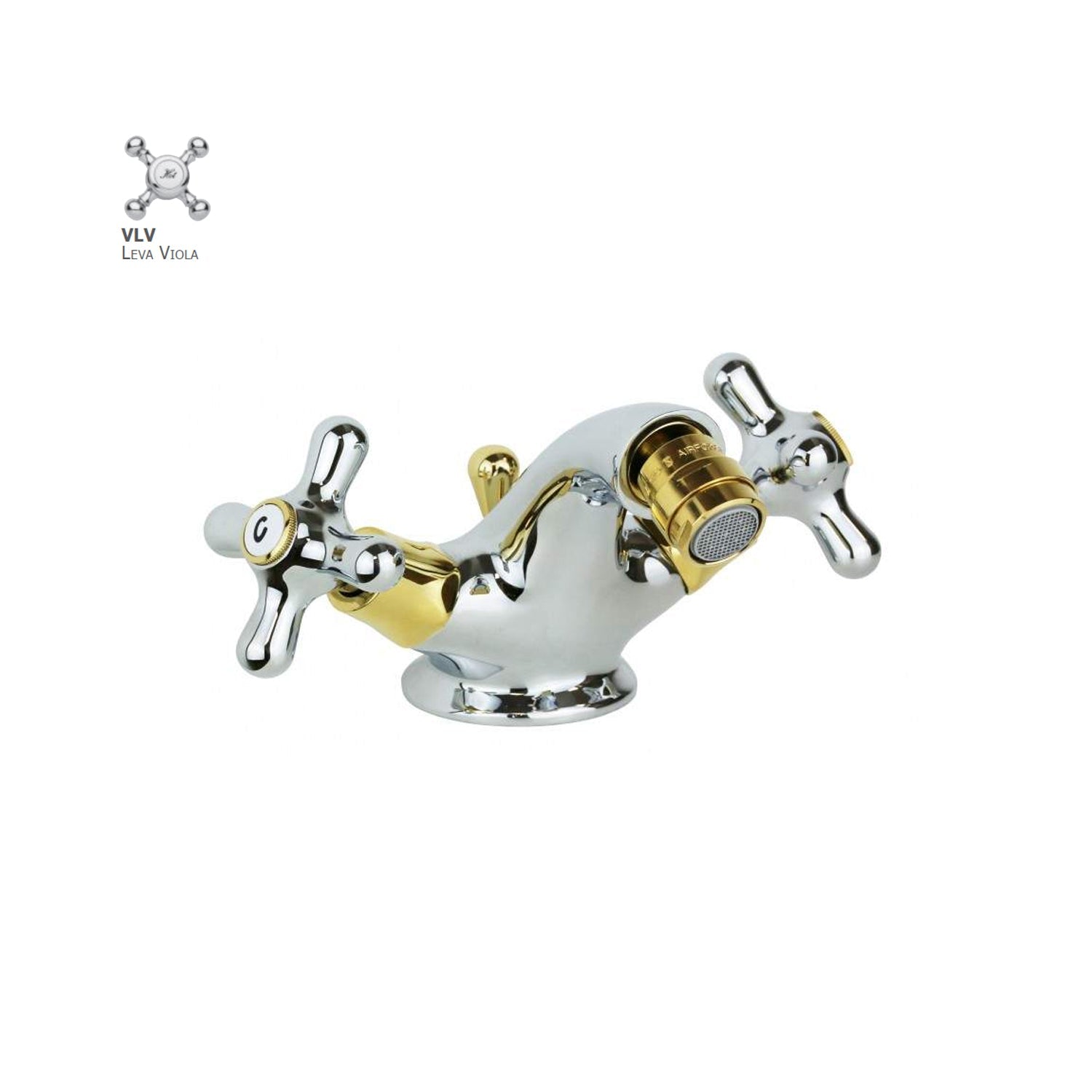 Monoforo bidet Retrà² con scarico automatico Paffoni serie Viola - Cromo/Gold finish by CeramicStore | Lo specialista del tuo bagno