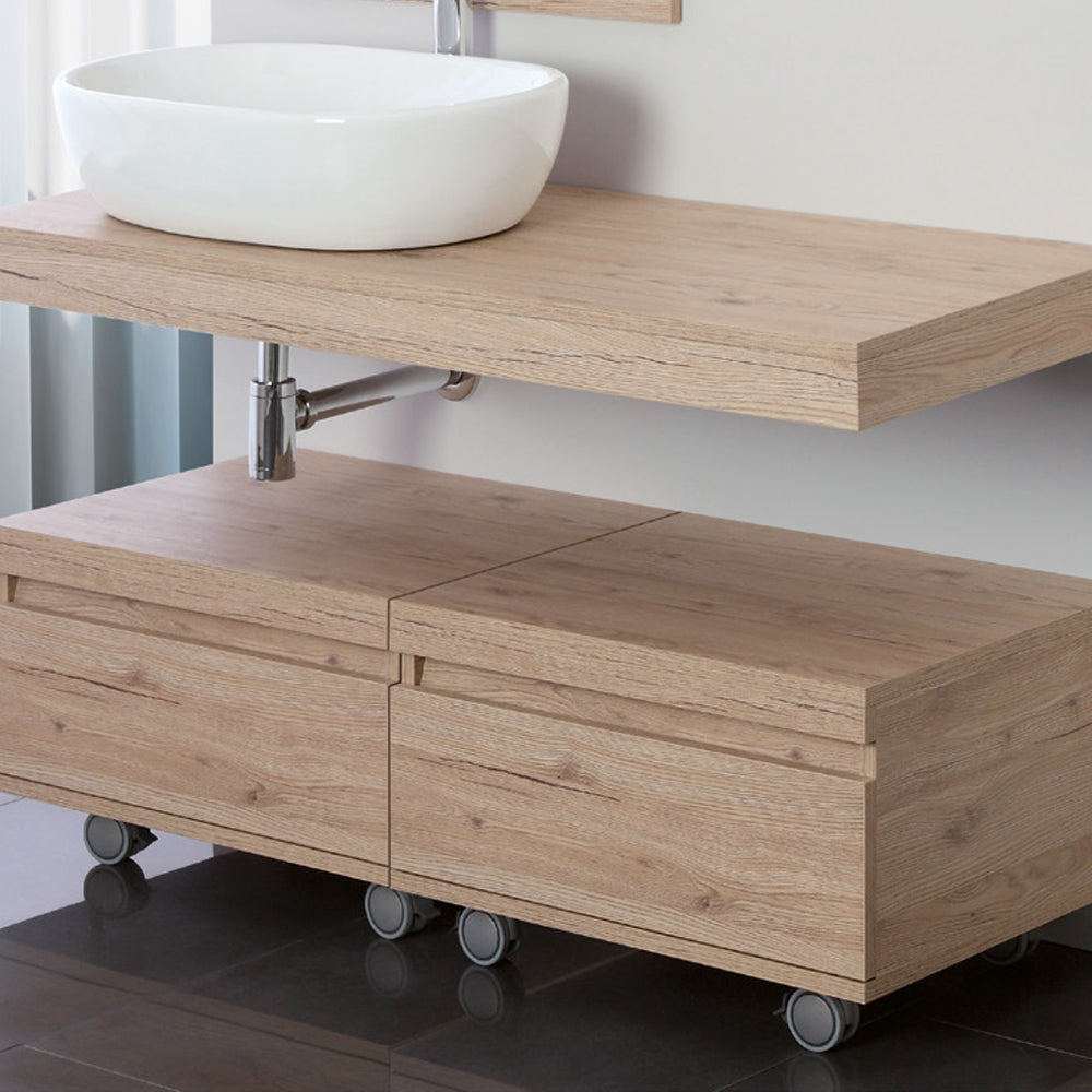 Cassettiera con chiusura soft-close e ruote Cubi&Co Rack cm 58x48 - Rovere di Bordeaux 5