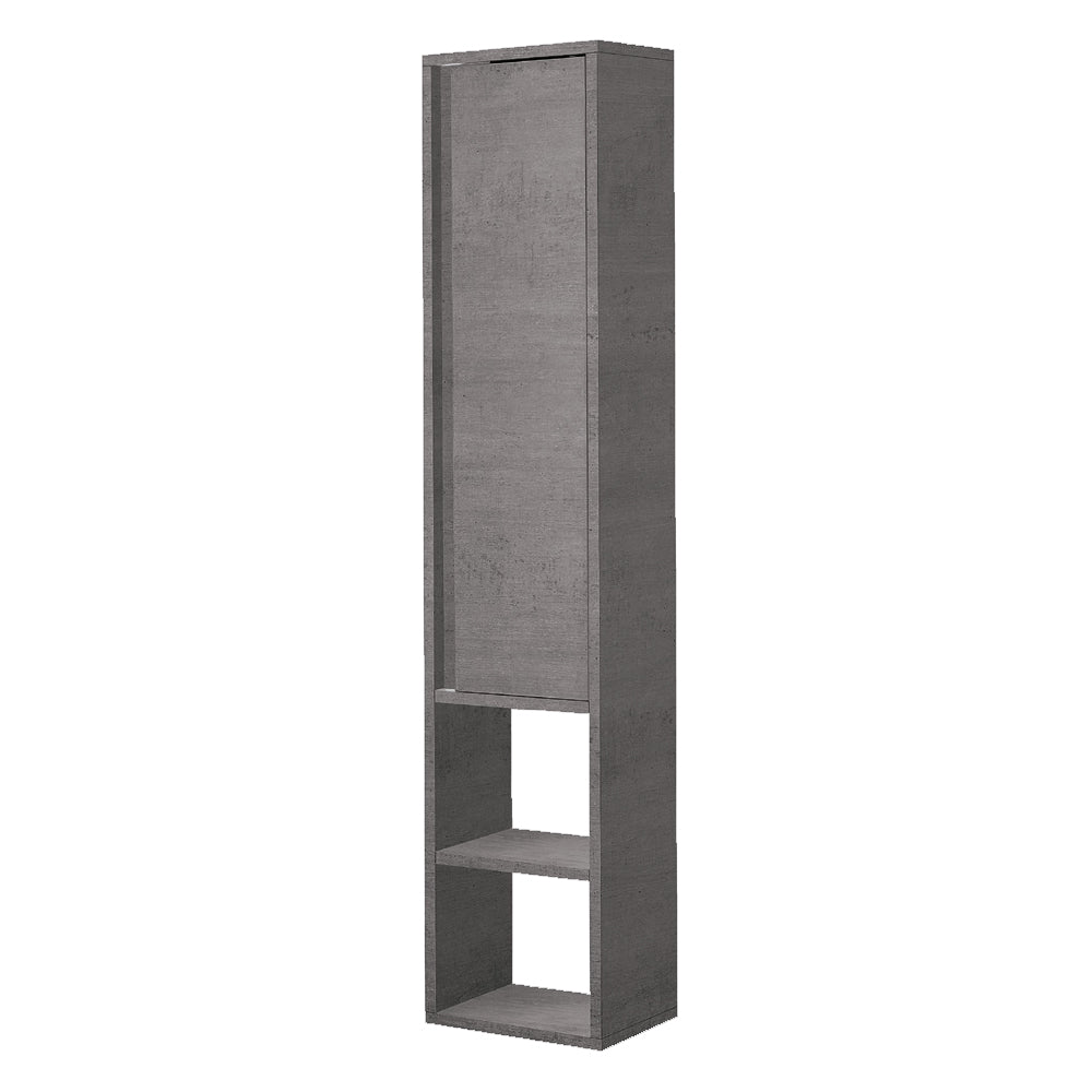 Pensile con anta e vani a giorno Cubi&Co Rack colore cemento cm 30x24x150h