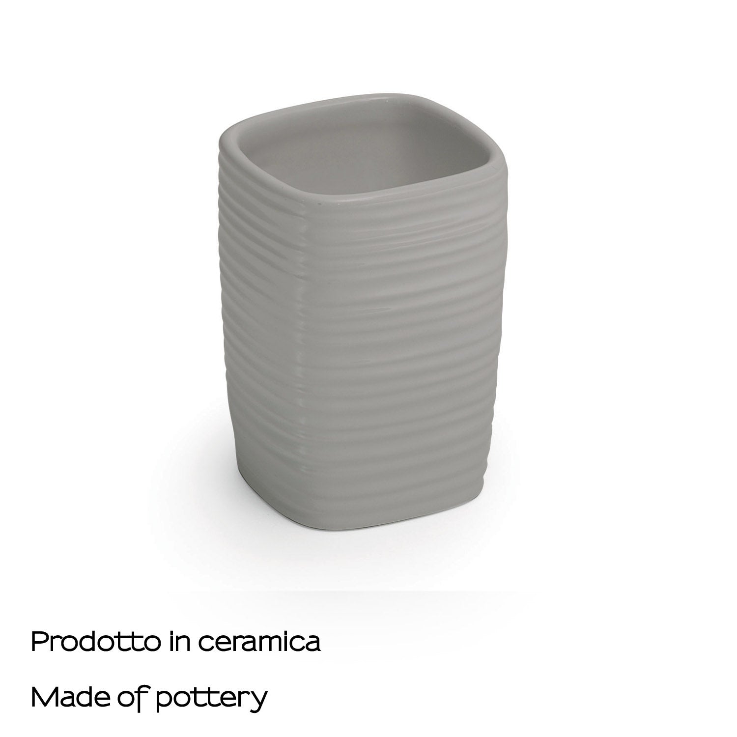  Portaspazzolini in ceramica Gedy serie Kelly - Grigio