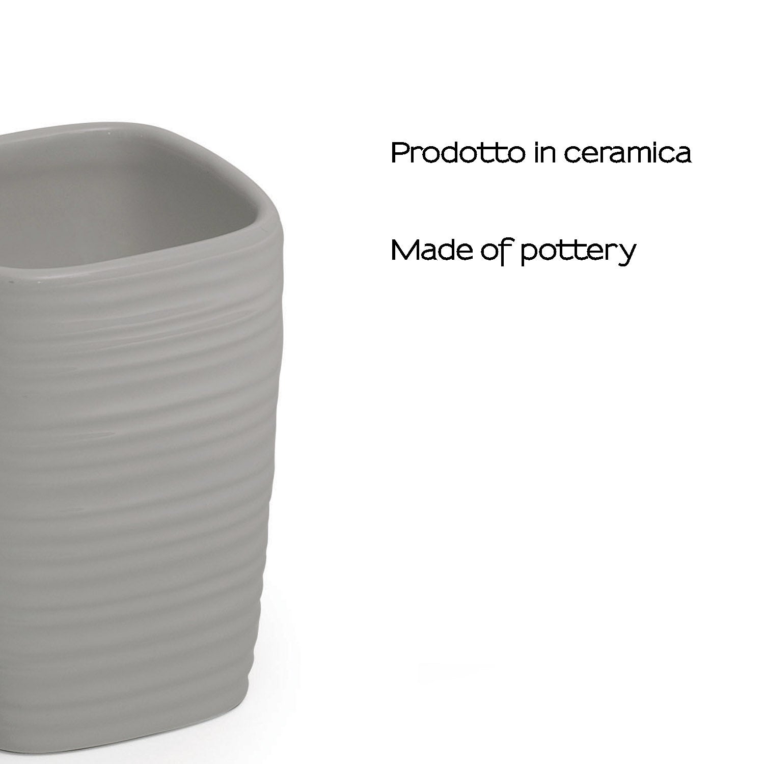  Portaspazzolini in ceramica Gedy serie Kelly - Grigio