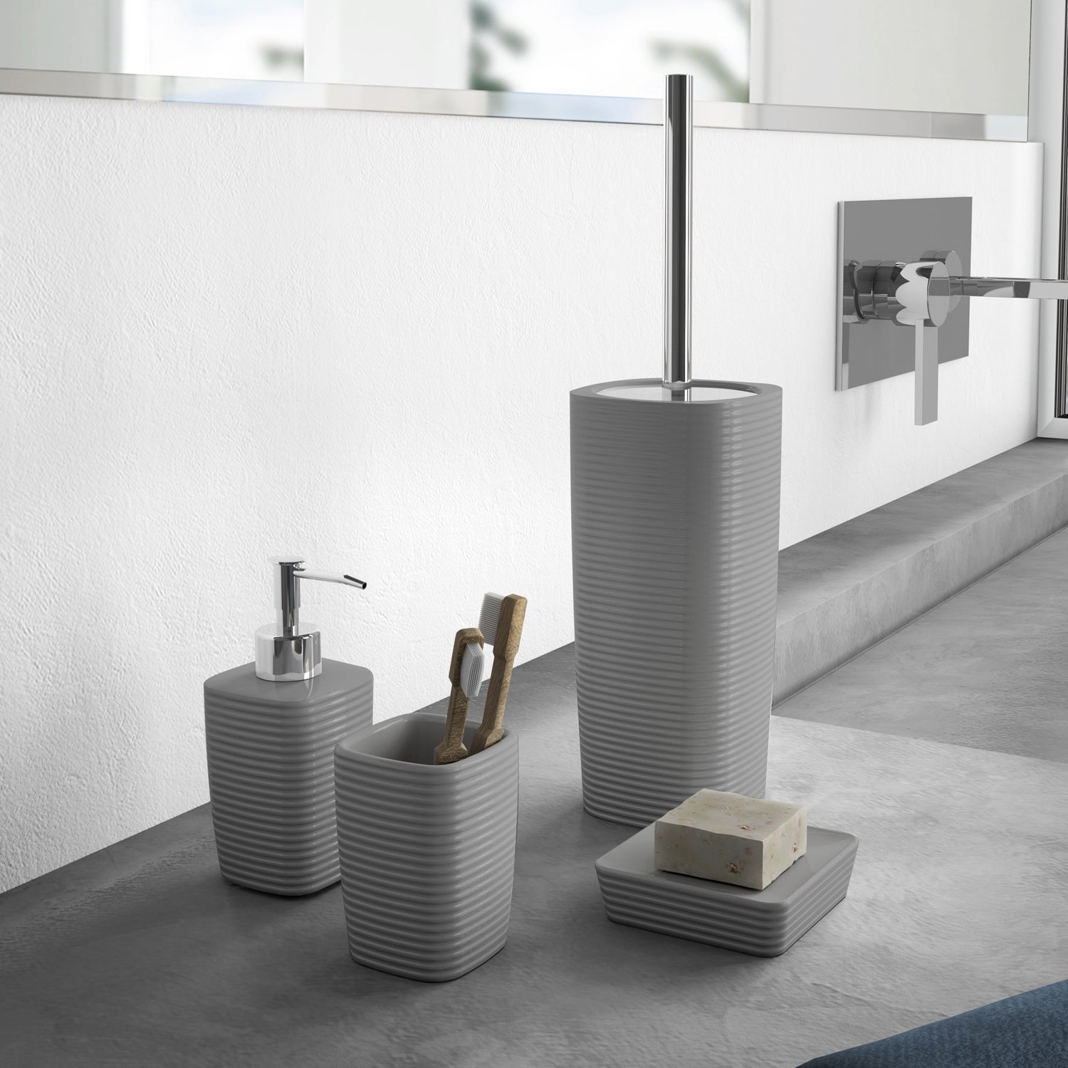  Scopino in ceramica Gedy serie Kelly - Grigio by CeramicStore | Lo specialista del tuo bagno