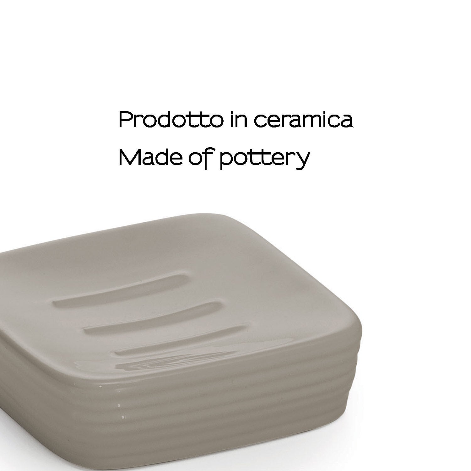  Portasapone in ceramica Gedy serie Kelly - Tortora Chiaro
