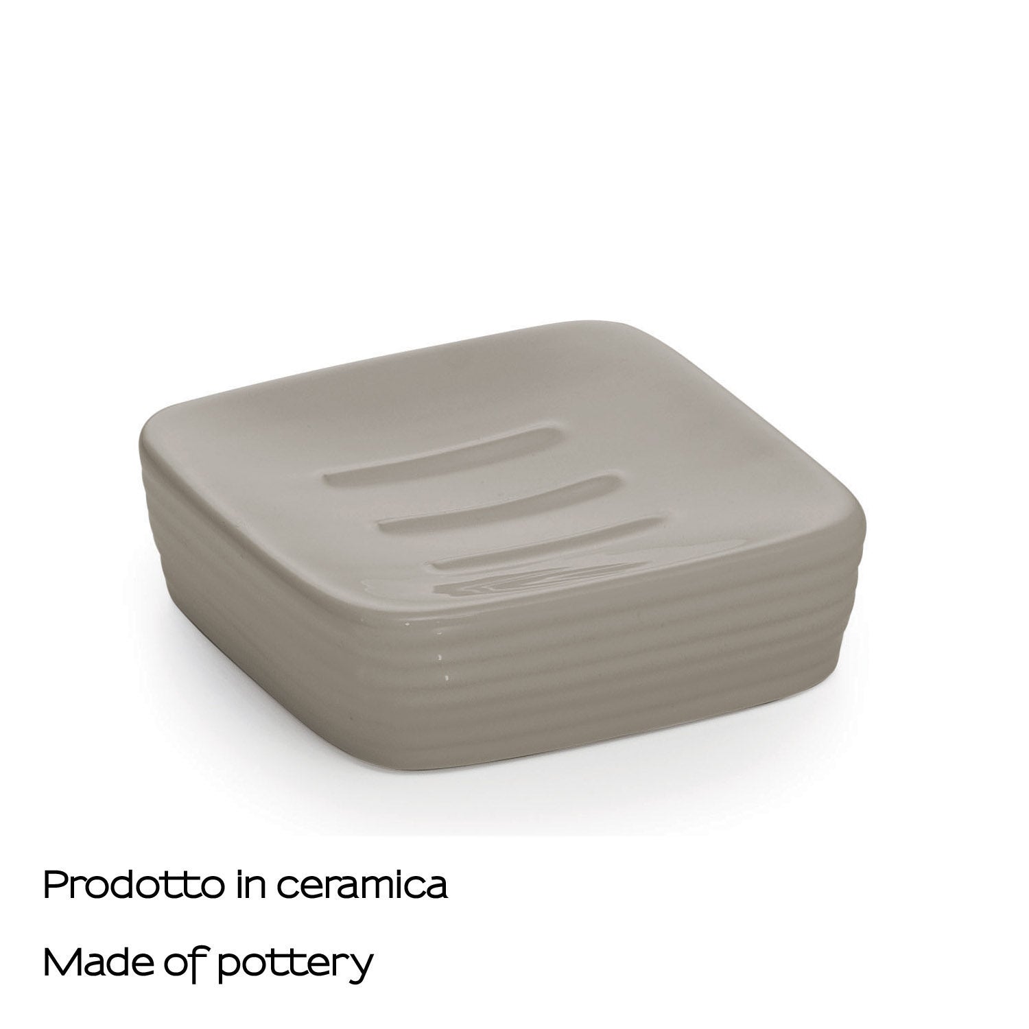  Portasapone in ceramica Gedy serie Kelly - Tortora Chiaro