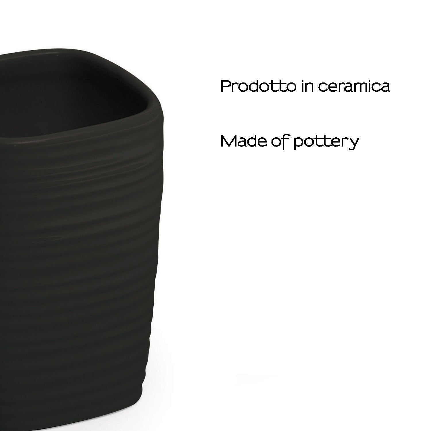 Portaspazzolini in ceramica Gedy serie Kelly - Nero