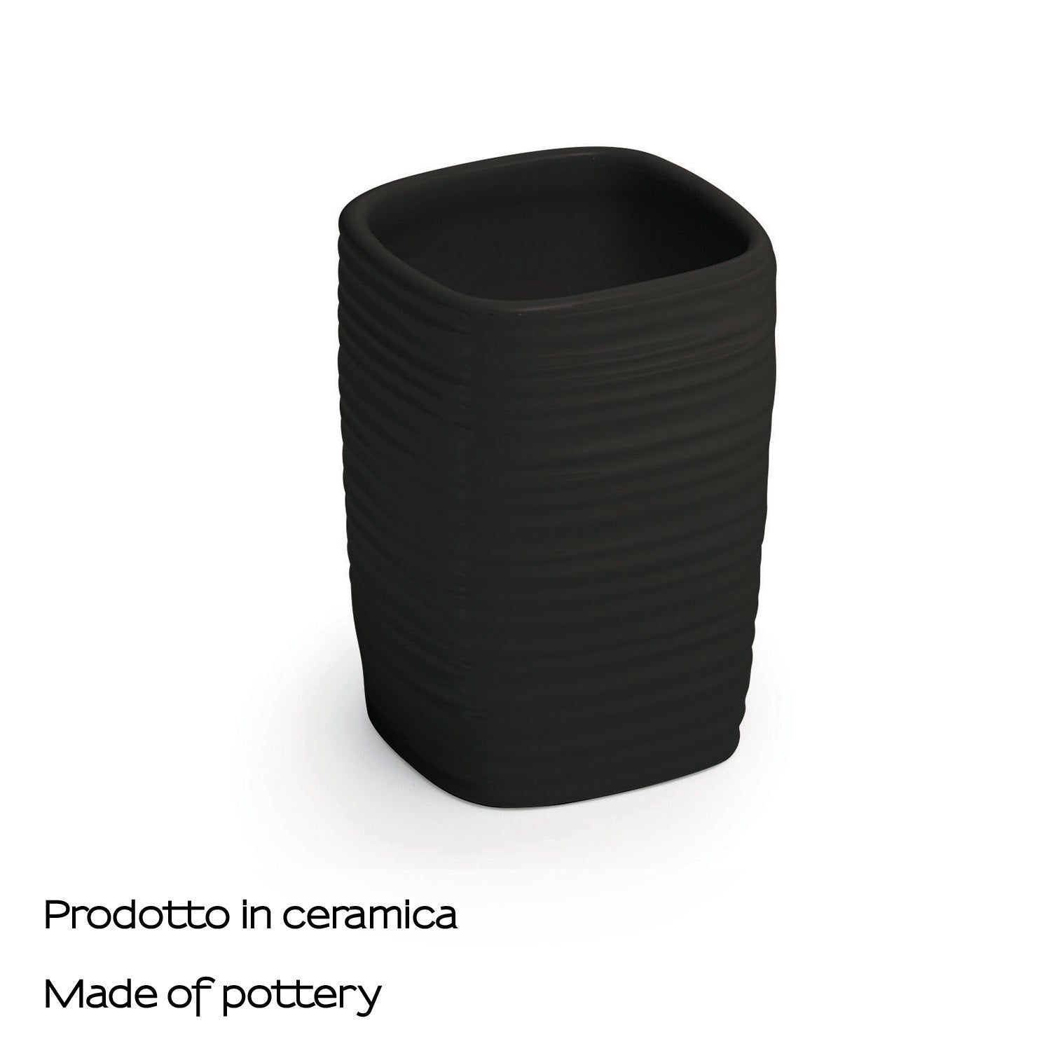  Portaspazzolini in ceramica Gedy serie Kelly - Nero