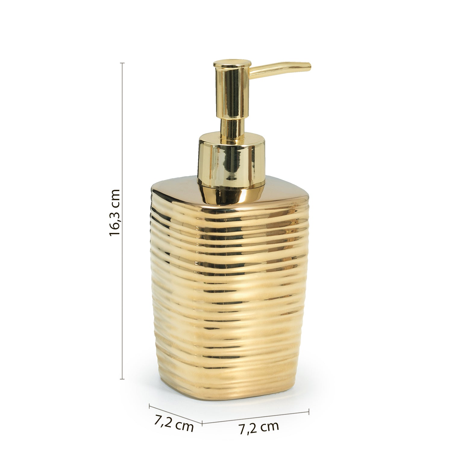  Dispenser sapone in ceramica con erogatore in plastica Gedy serie Kelly - Oro