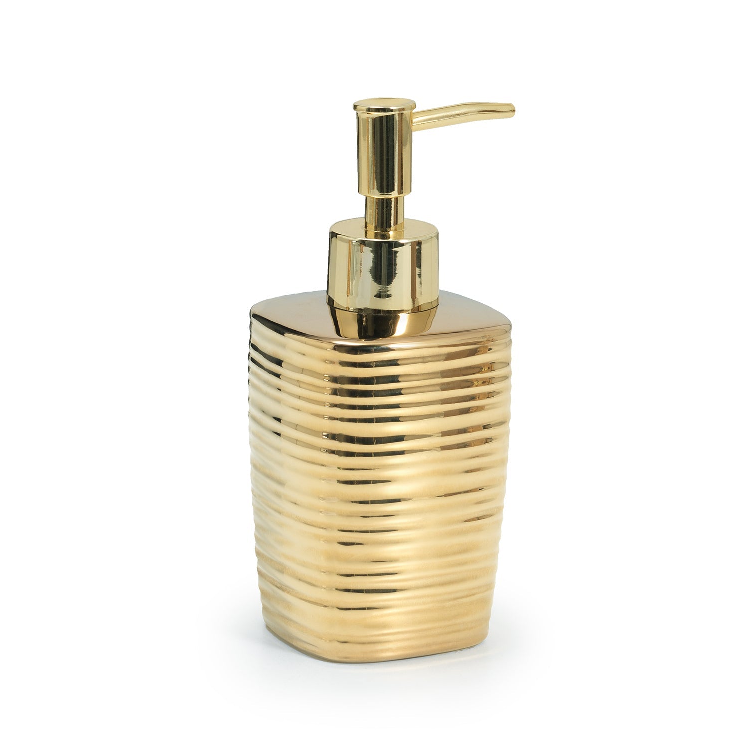 Dispenser sapone in ceramica con erogatore in plastica Gedy serie Kelly - Oro