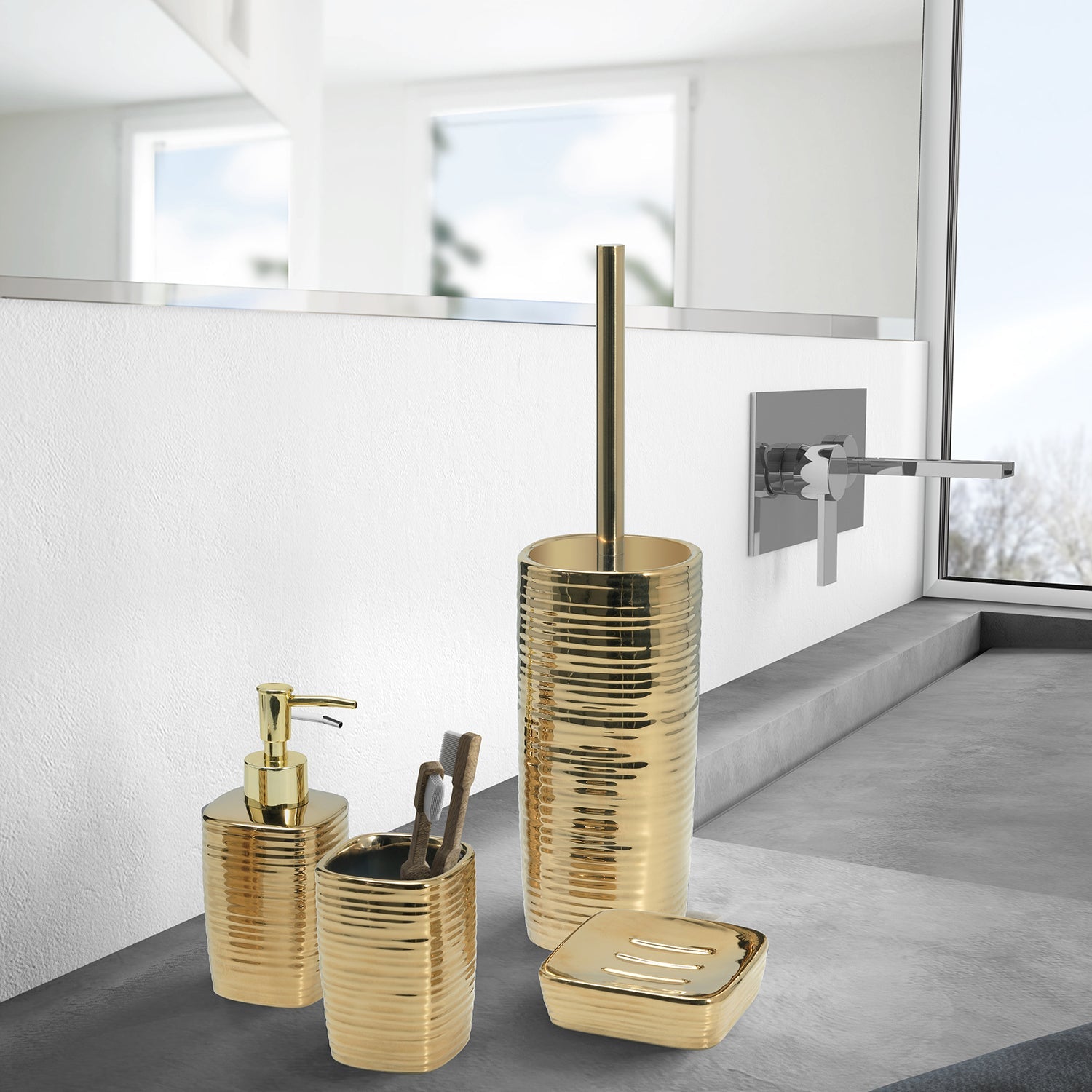  Scopino in ceramica Gedy serie Kelly - Oro by CeramicStore | Lo specialista del tuo bagno
