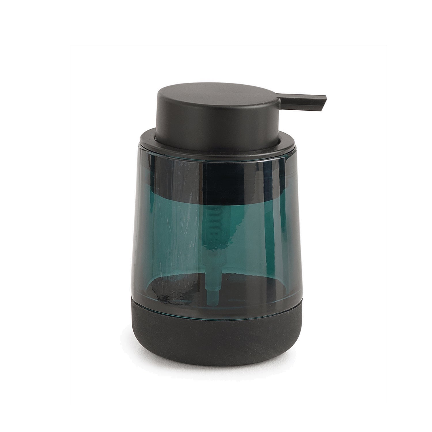 Dispenser sapone in vetro con erogatore in plastica nera Gedy serie Nicole - Verde