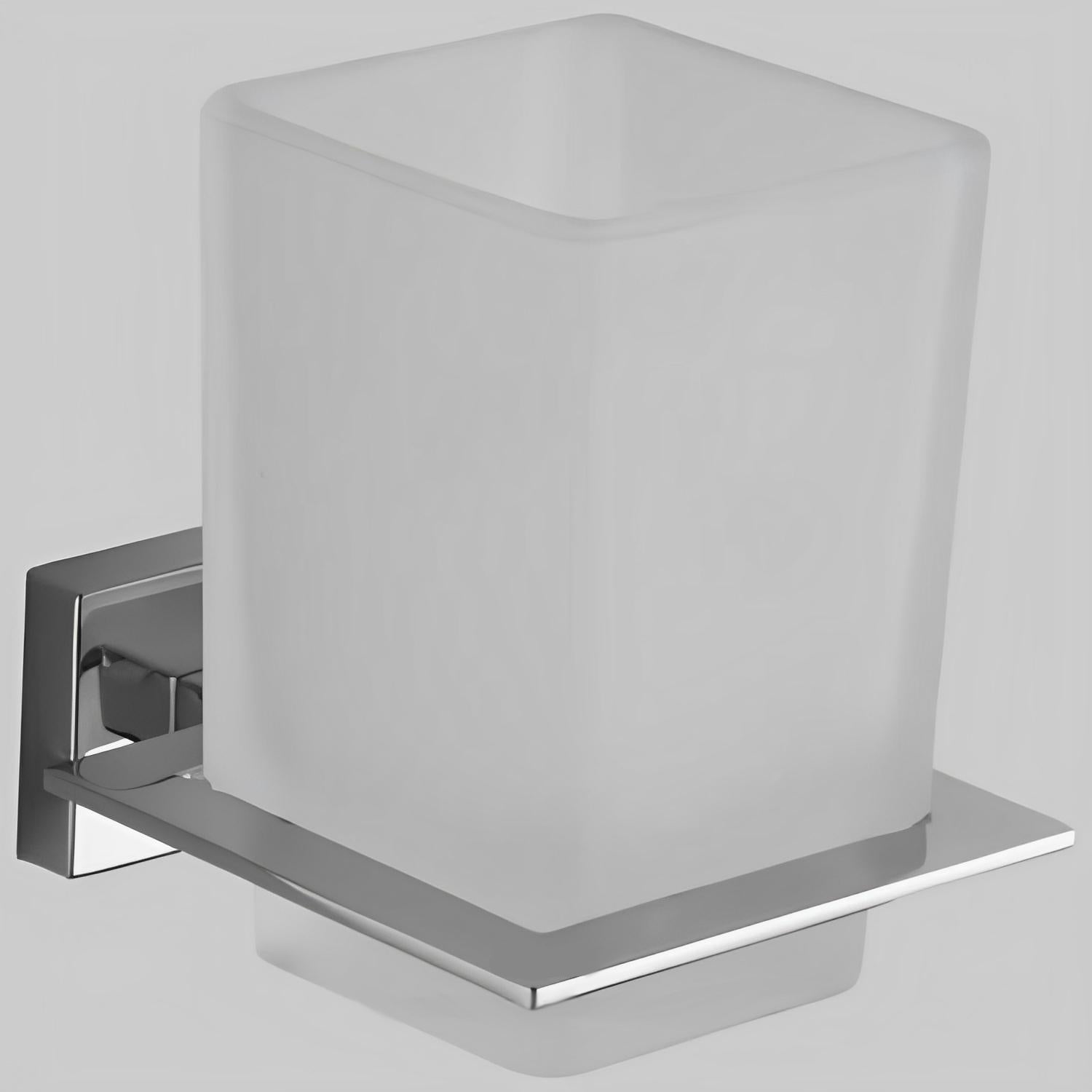 Portabicchiere a parete BathCore serie Giulia - Vetro e cromo