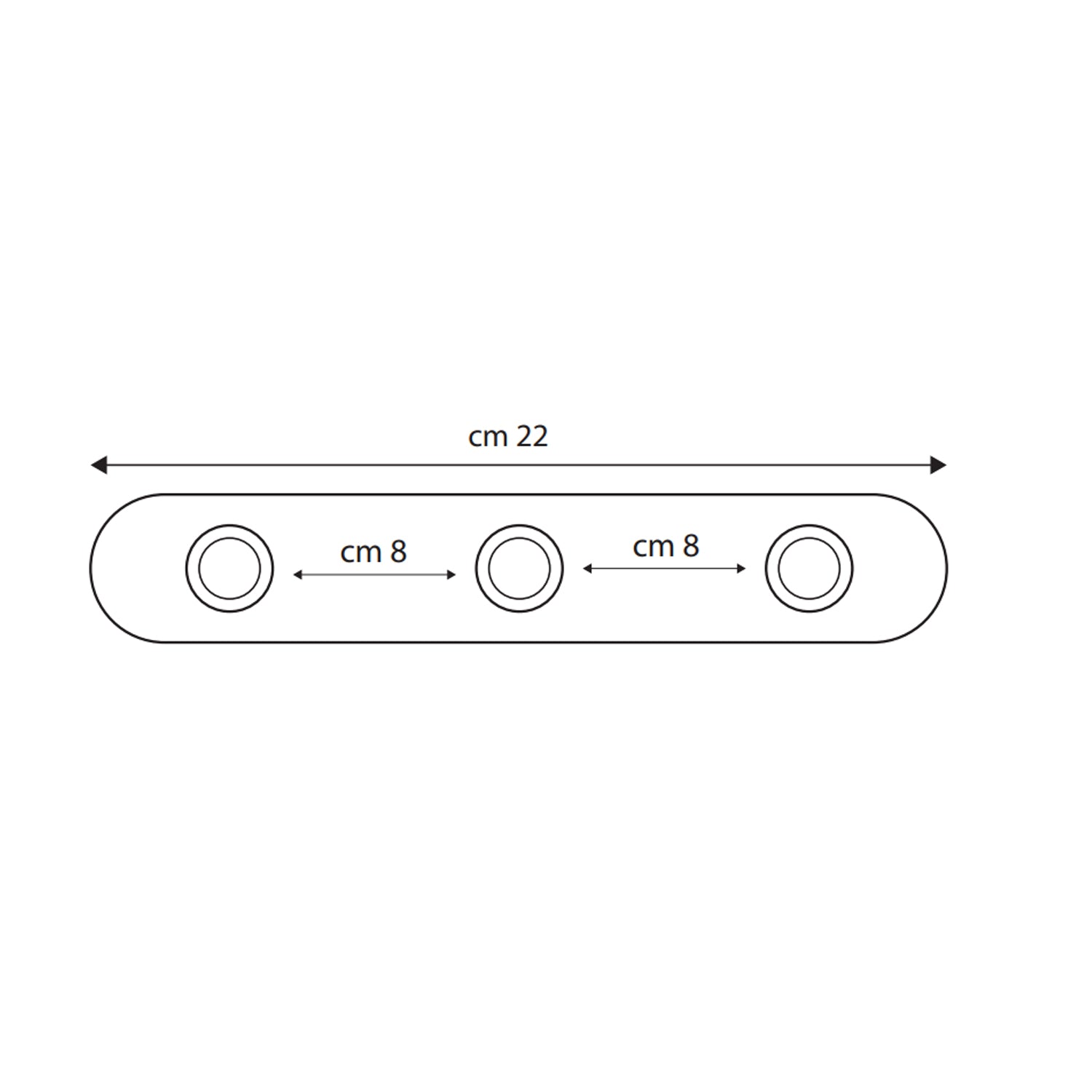 Appendino multiplo 3 posti BathCore serie Giulia - Cromo 2