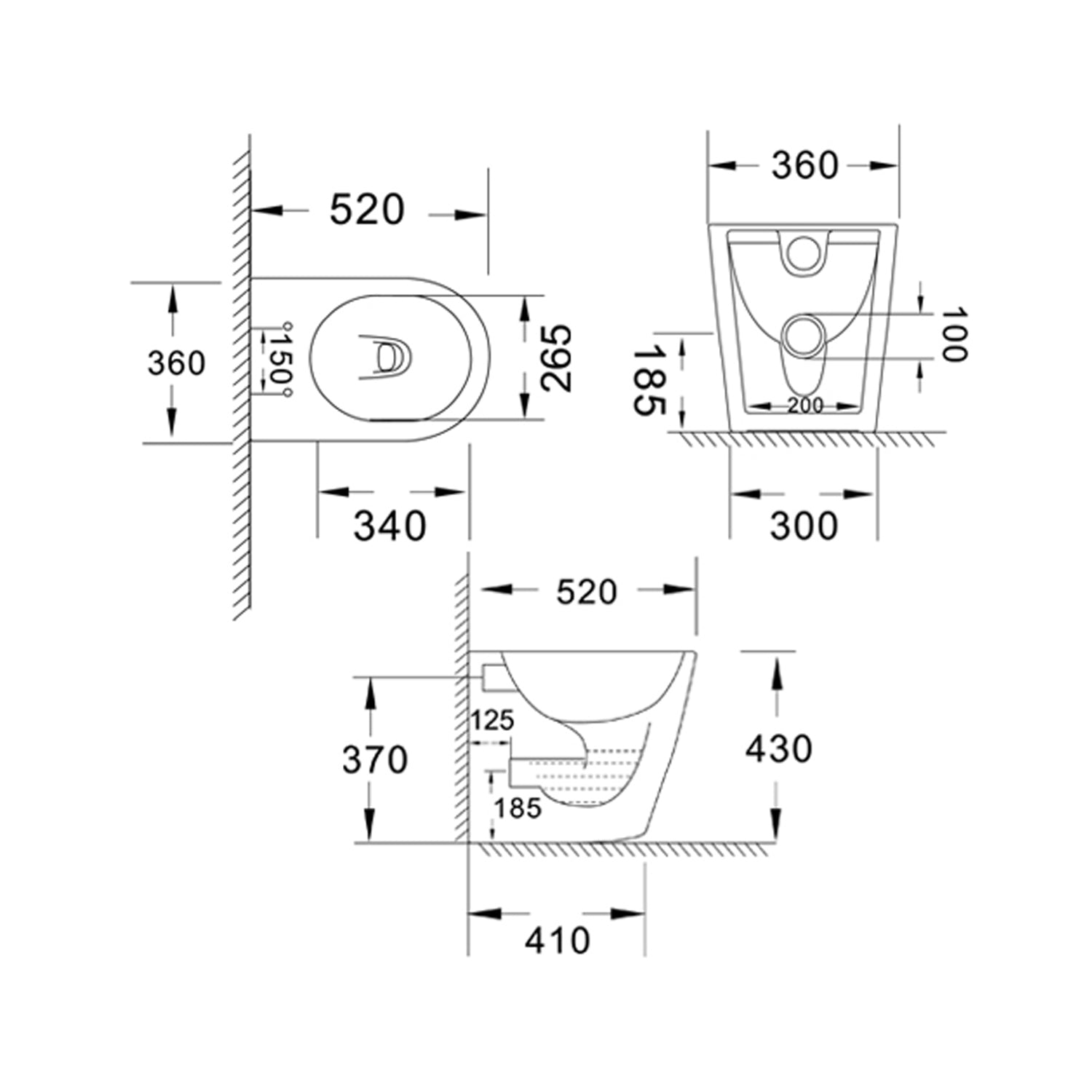Sanitari filo muro a terra con copriwater soft-close incluso - BathCore serie Lilium 3