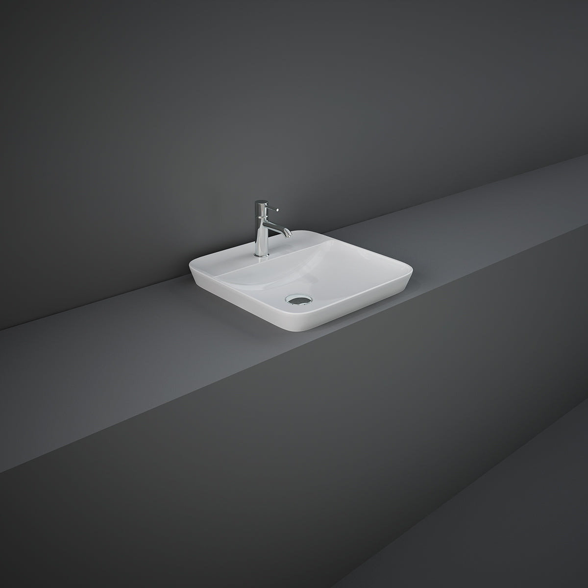 Lavabo ad incasso quadrato monoforo RAK 42x42 cm - Bianco 3
