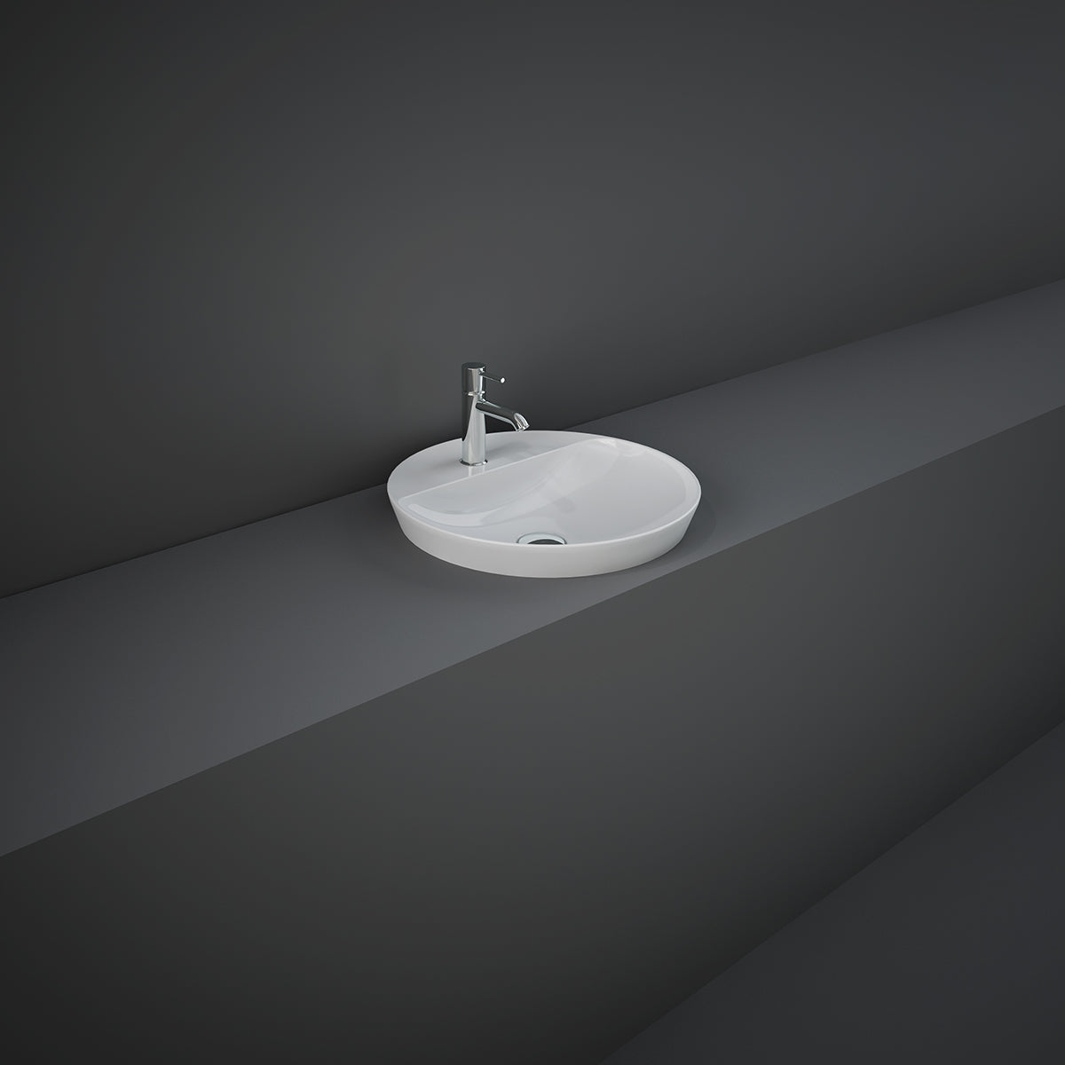 Lavabo ad incasso rotondo monoforo RAK ø 42 cm - Bianco 3