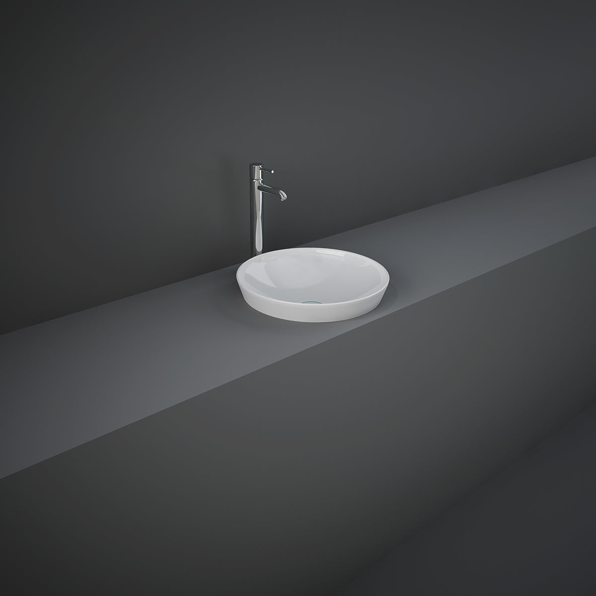 Lavabo ad incasso rotondo senza foro RAK ø 36 cm - Bianco 3