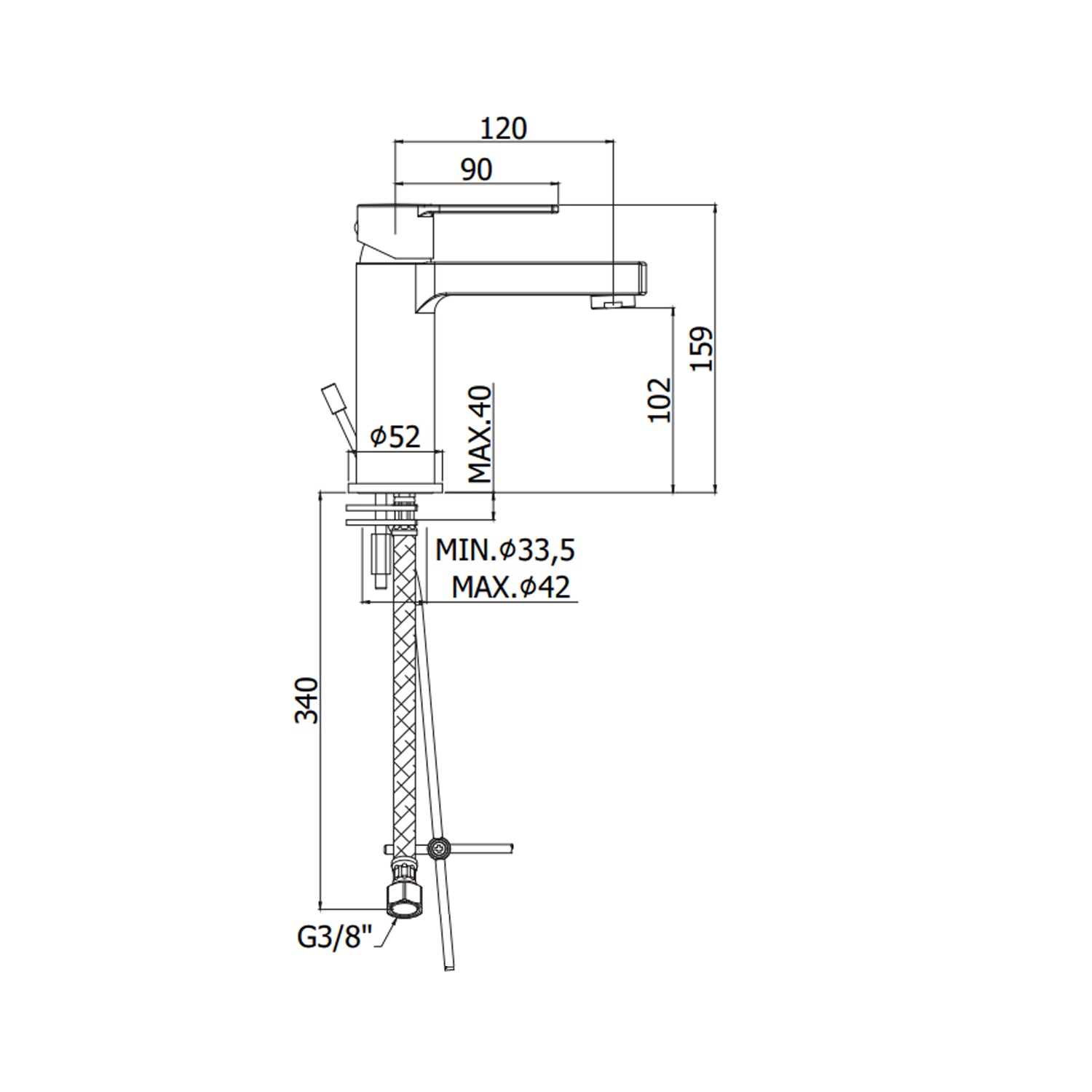 Miscelatore lavabo senza scarico Paffoni serie West - Cromato WS071CR