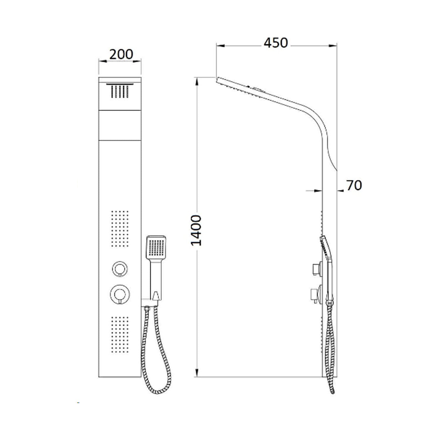 Colonna doccia inox multifunzione con getto a cascata e anticalcare Sphera 5