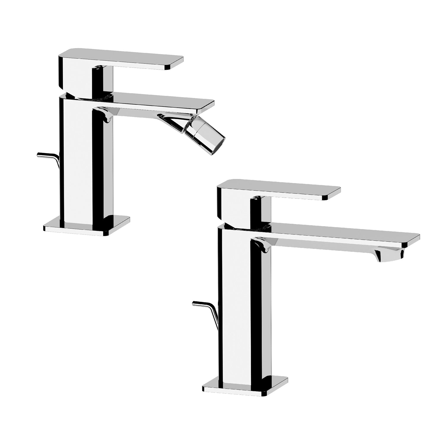 Kit miscelatore lavabo e miscelatore bidet con scarico Mariani serie Icon - Cromo