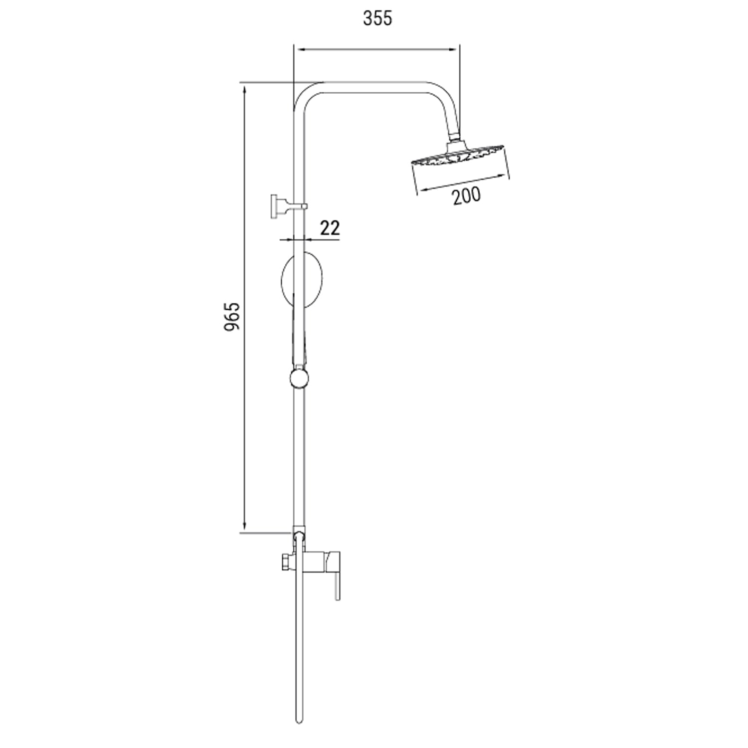 Colonna doccia in acciaio inox DocciaGo modello Vera - Nero Opaco 2
