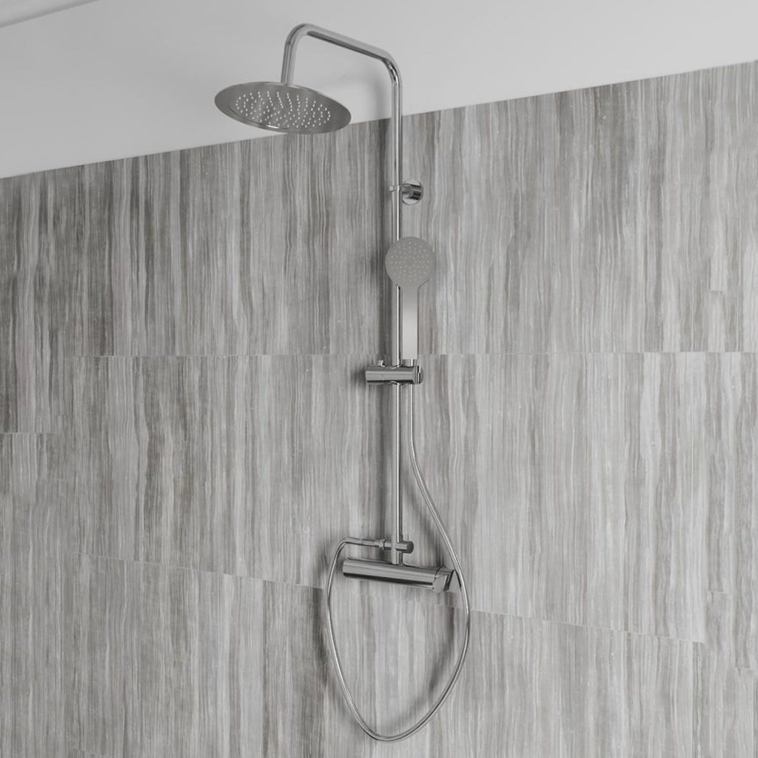 Colonna doccia in acciaio inox DocciaGo modello Denny - Cromato Lucido