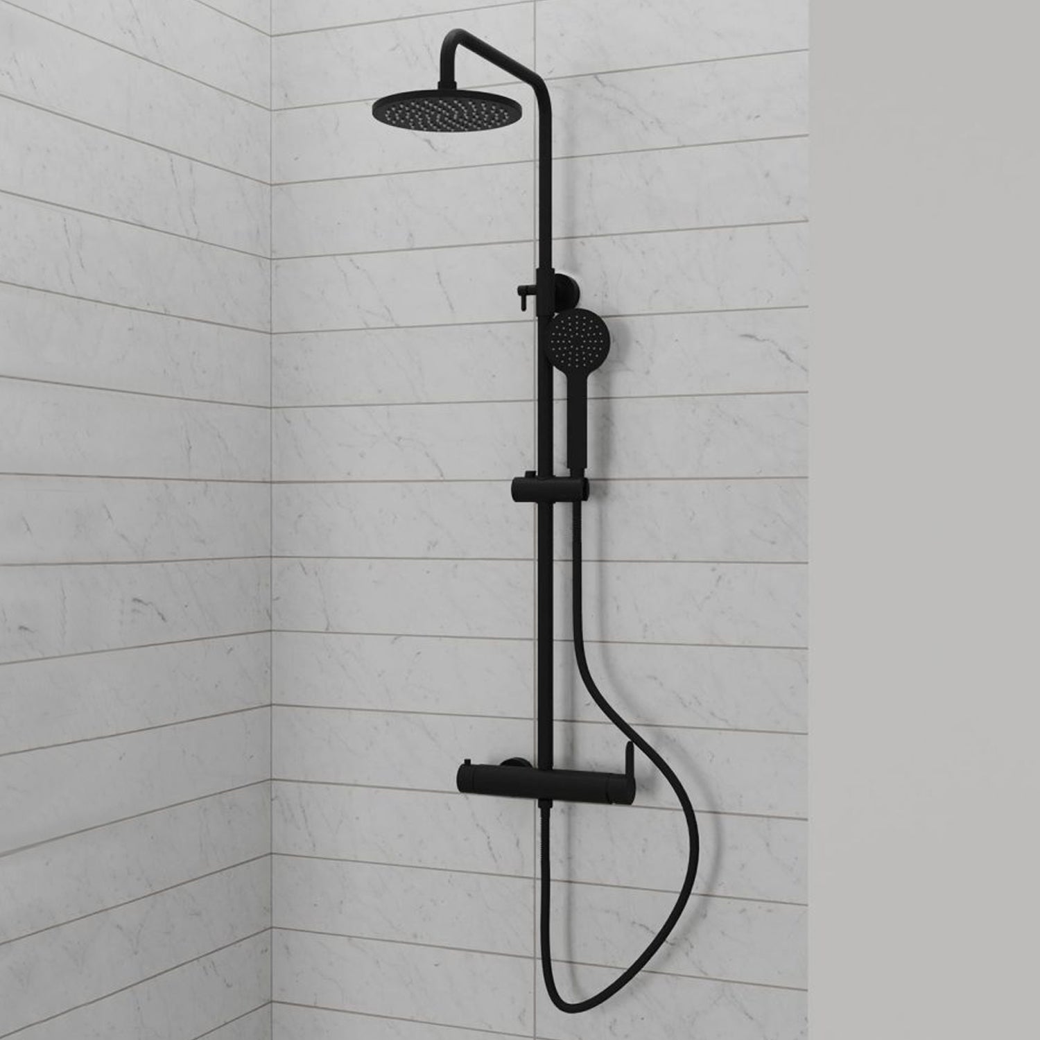 Colonna doccia in acciaio inox DocciaGo modello Moko - Nero Opaco 3