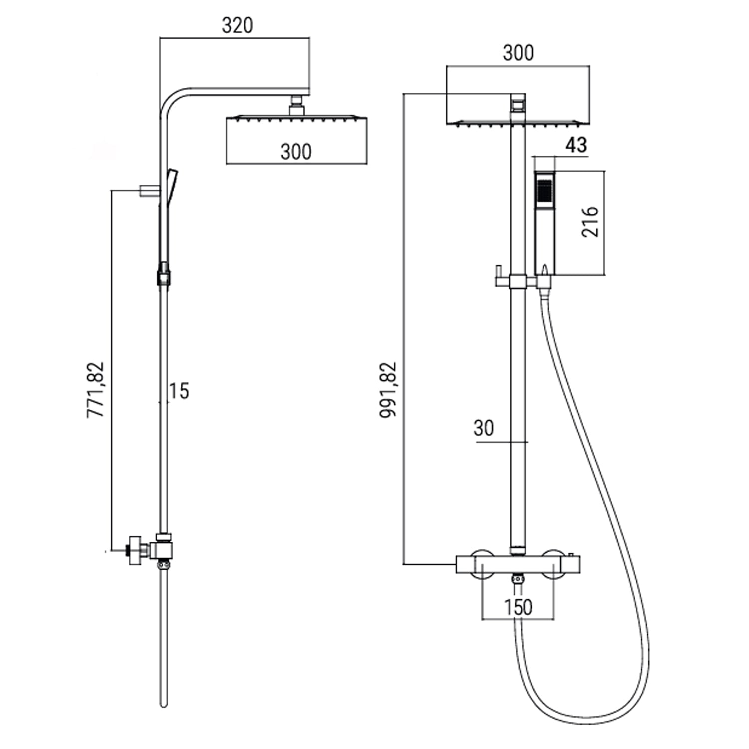 Colonna doccia in acciaio inox DocciaGo modello Kint - Cromato Lucido 2