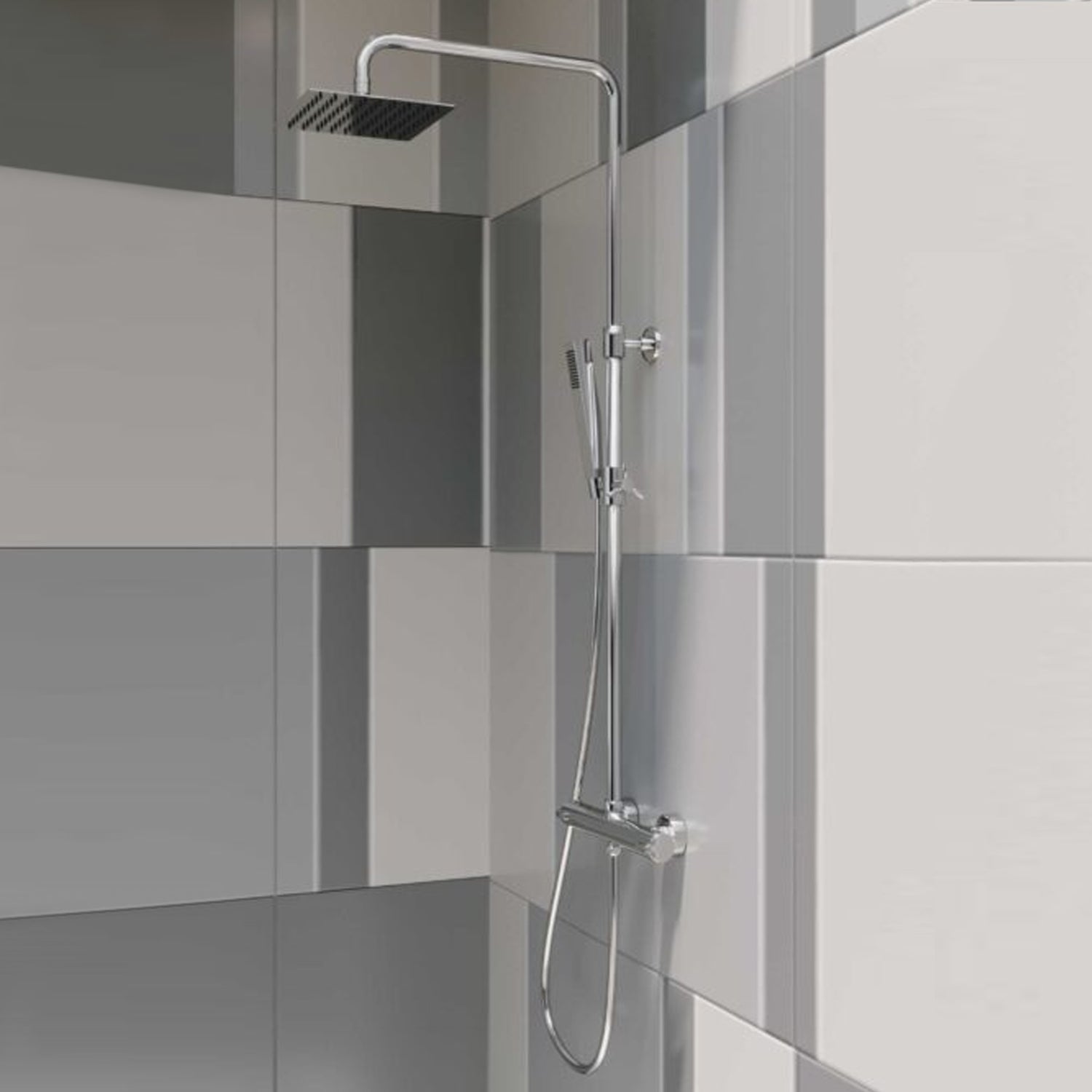 Colonna doccia in acciaio inox DocciaGo modello Splash - Cromato Lucido