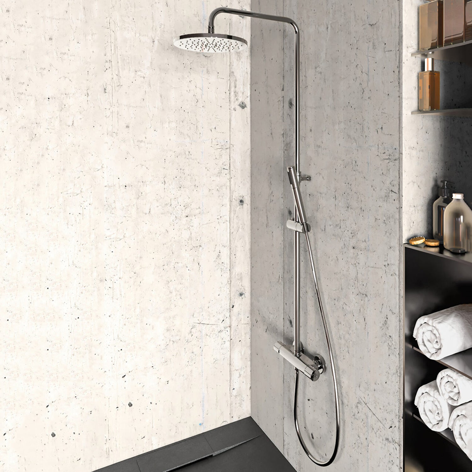 Colonna doccia con miscelatore meccanico in ottone DocciaGo modello Kim - Cromato Lucido