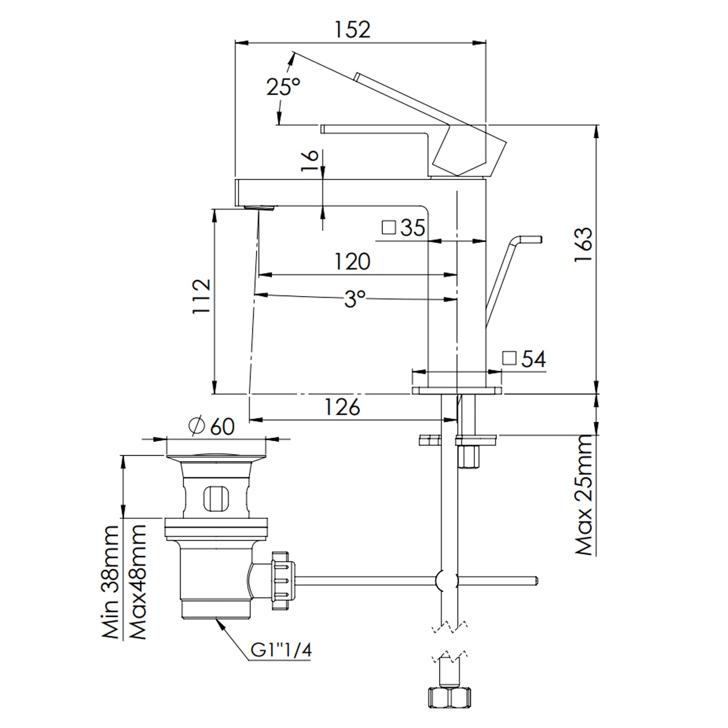 Kit rubinetteria lavabo, bidet con scarico e doccia Mariani serie Rebel - Cromo 3