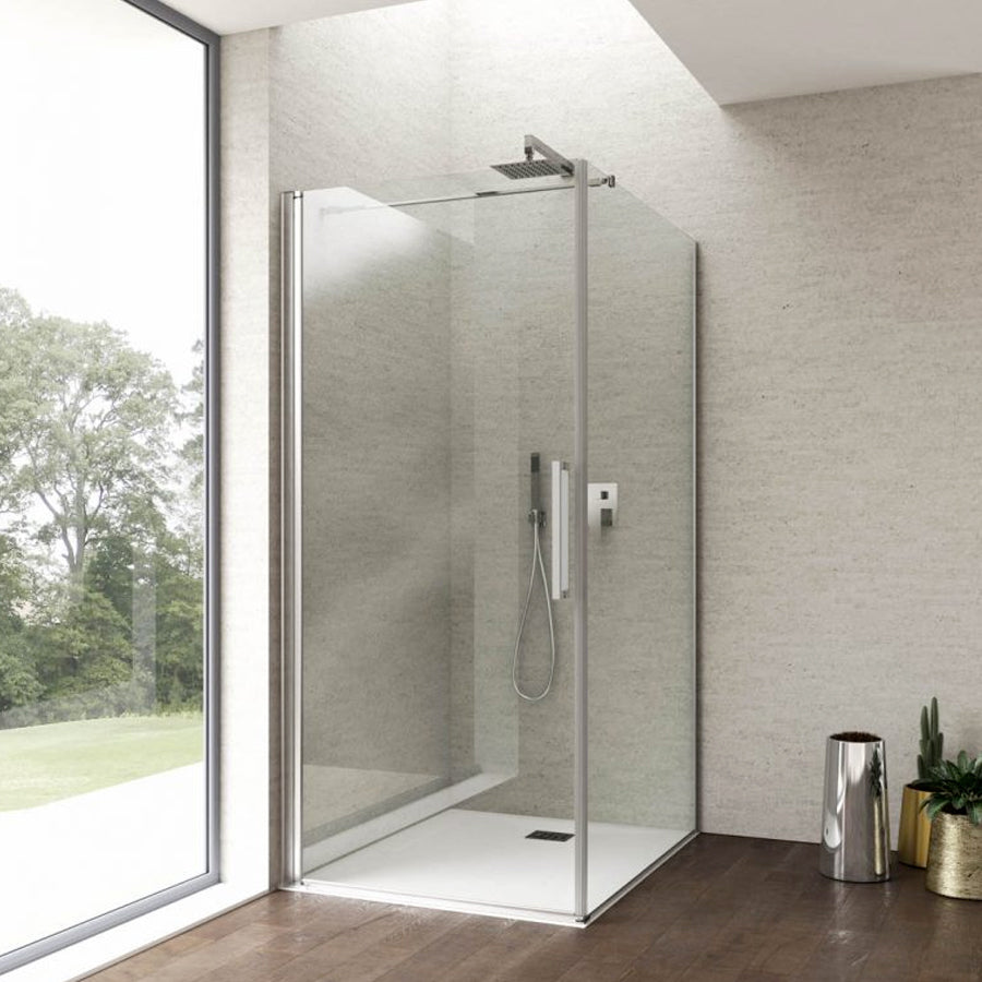 Porta doccia apertura battente reversibile per nicchia da 70 cm modello Vogue in cristallo trasparente 8 mm 5