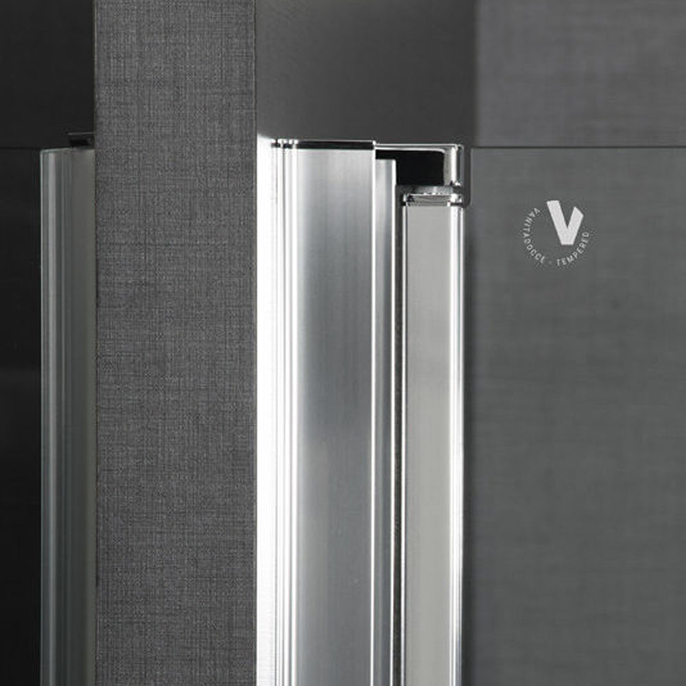 Porta doccia Kronos apertura saloon da 115 cm cristallo trasparente 6 mm temperato 8