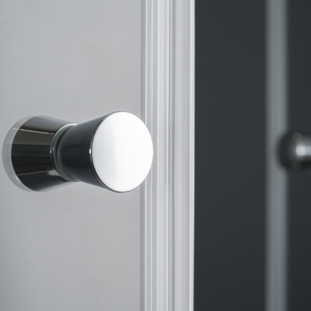 Porta doccia per nicchia da 115 cm apertura saloon in cristallo trasparente da 6 mm 3