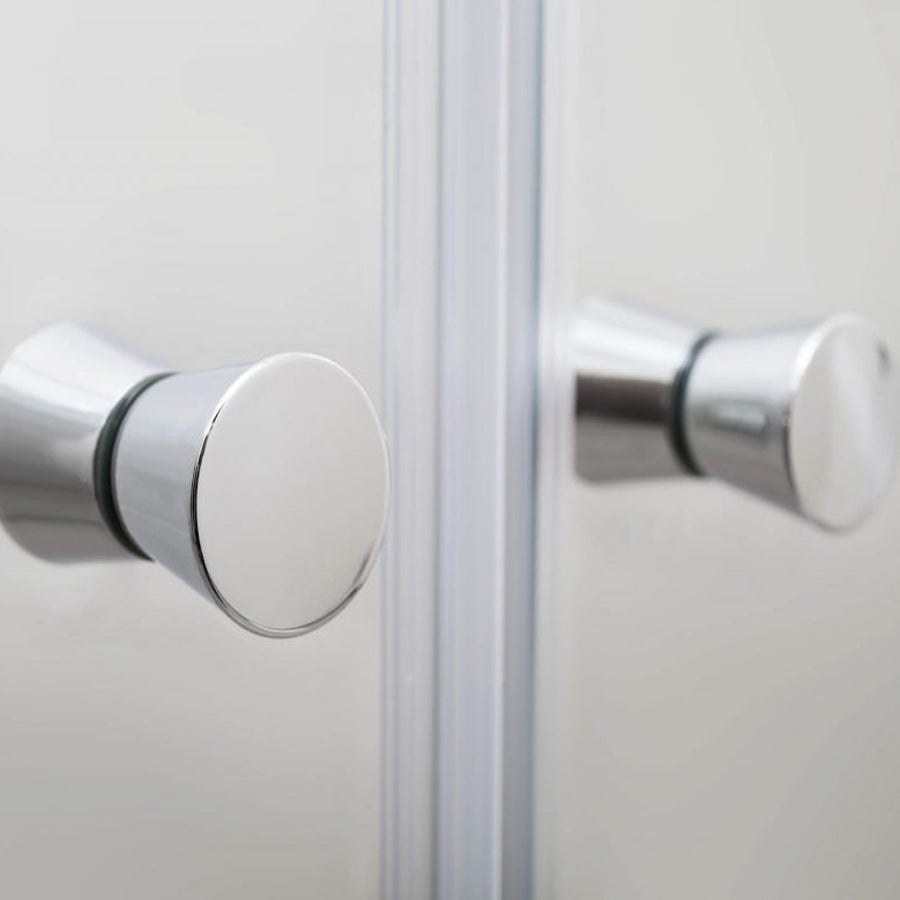 Porta doccia per nicchia da 115 cm apertura saloon in cristallo opaco da 6 mm 4