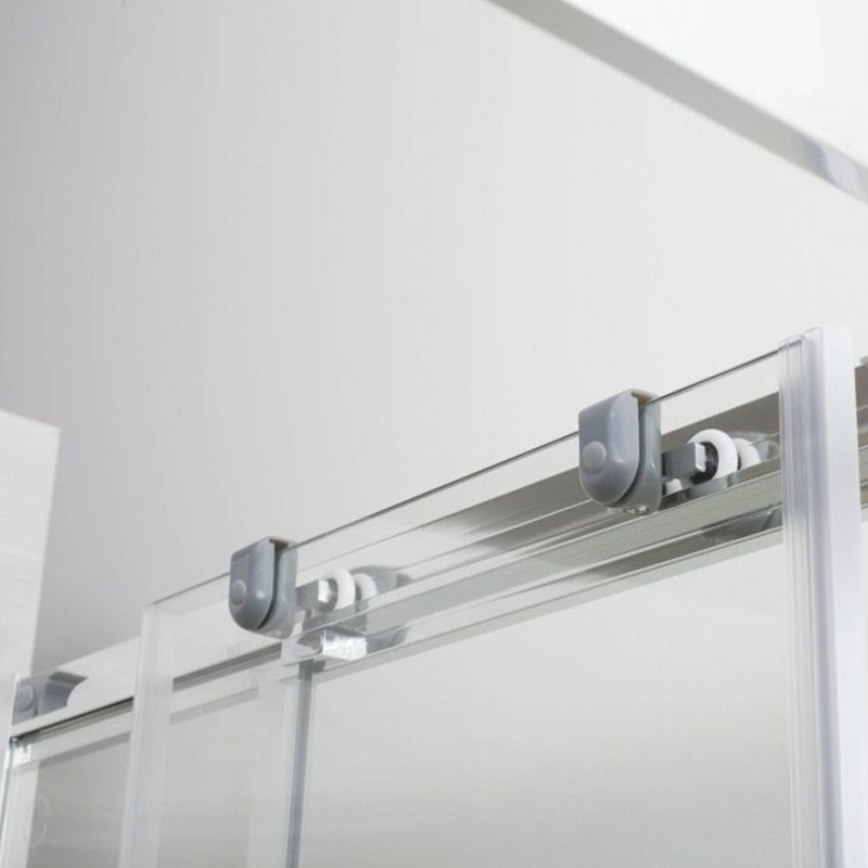 Porta doccia 120 cm Smart apertura scorrevole in cristallo temperato trasparente da 6 mm per nicchia 2