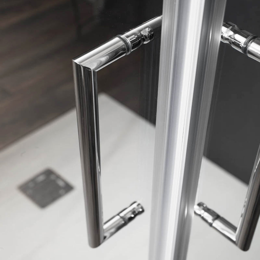 Porta doccia apertura a soffietto da 80 cm in cristallo trasparente 6 mm Hera 3