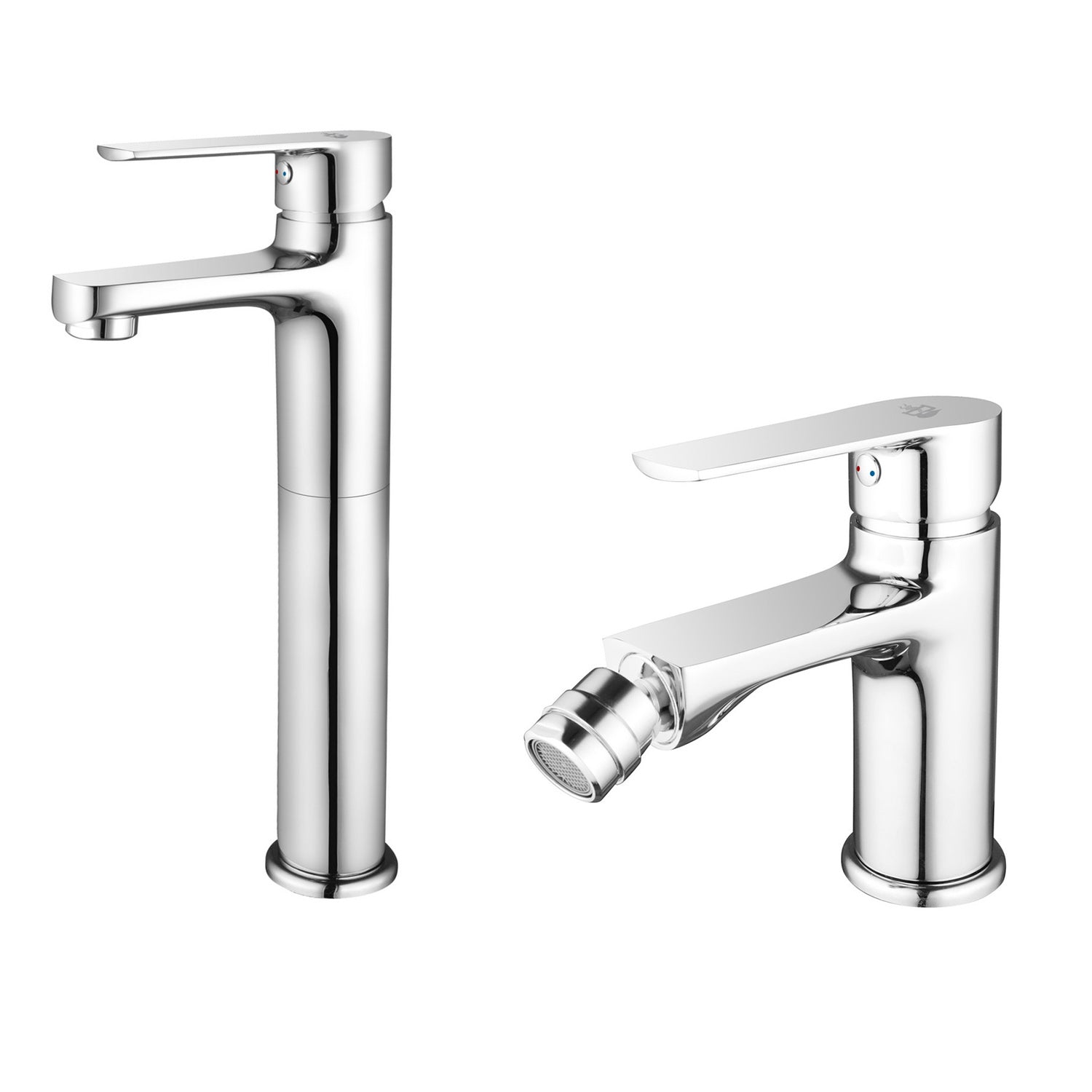 Kit rubinetteria lavabo alto e bidet RubiFlux serie Margaret - Cromo