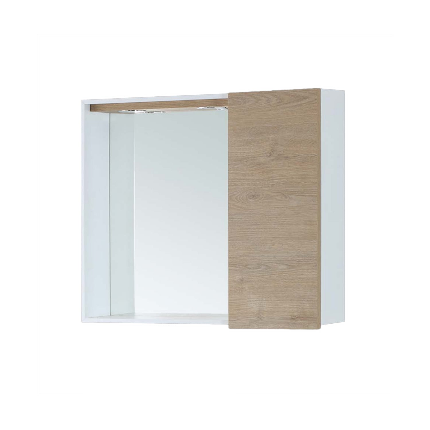 Specchiera con anta e illuminazione LED Cubi&Co 68 x 61 cm - Rovere Dolomite
