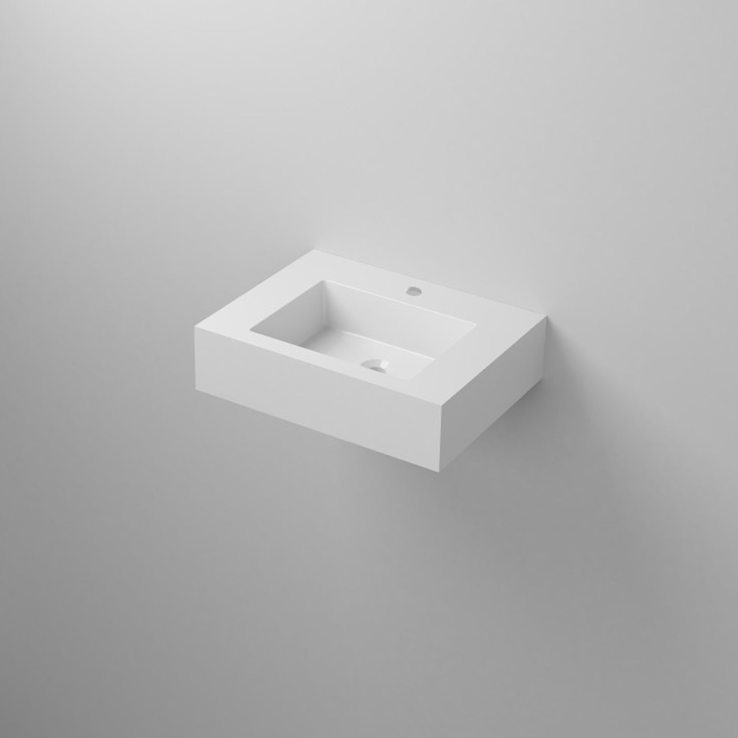 501001- Lavabo sospeso Bathcore con kit fissaggio in resina 60x46 - Bianco lucido