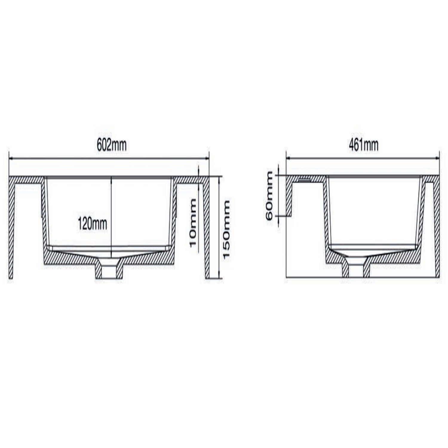 501001- Lavabo sospeso Bathcore con kit fissaggio in resina 60x46 - Bianco lucido 4