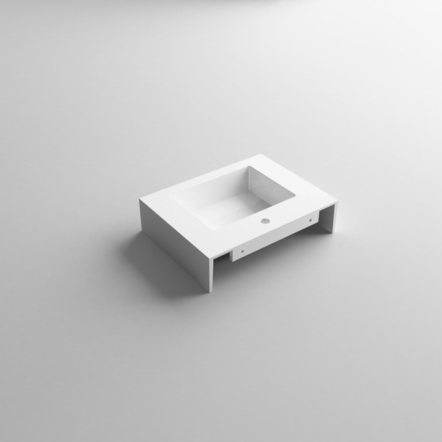 501003- Lavabo sospeso Bathcore con kit fissaggio in resina 80x46 - Bianco lucido 3
