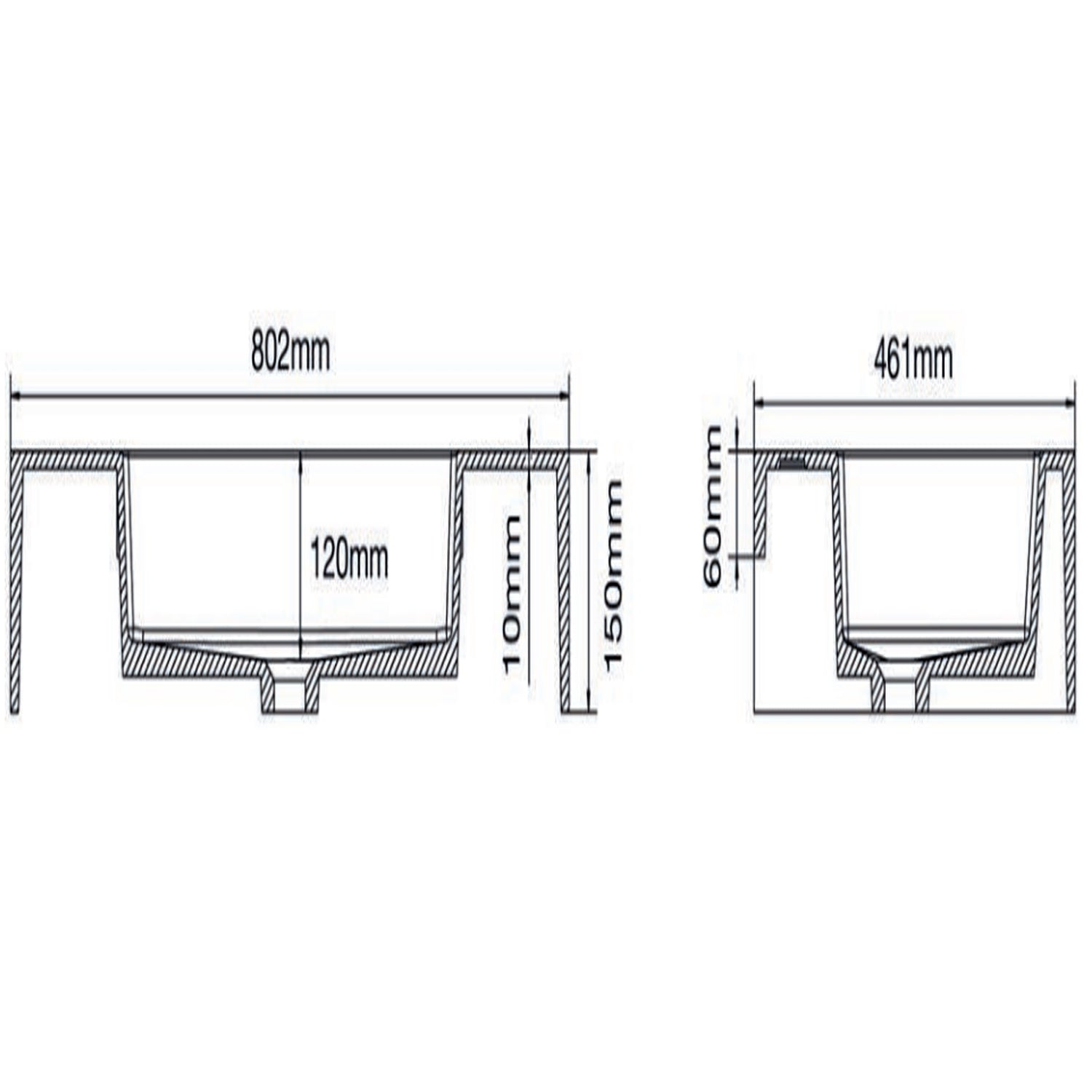 501003- Lavabo sospeso Bathcore con kit fissaggio in resina 80x46 - Bianco lucido 4