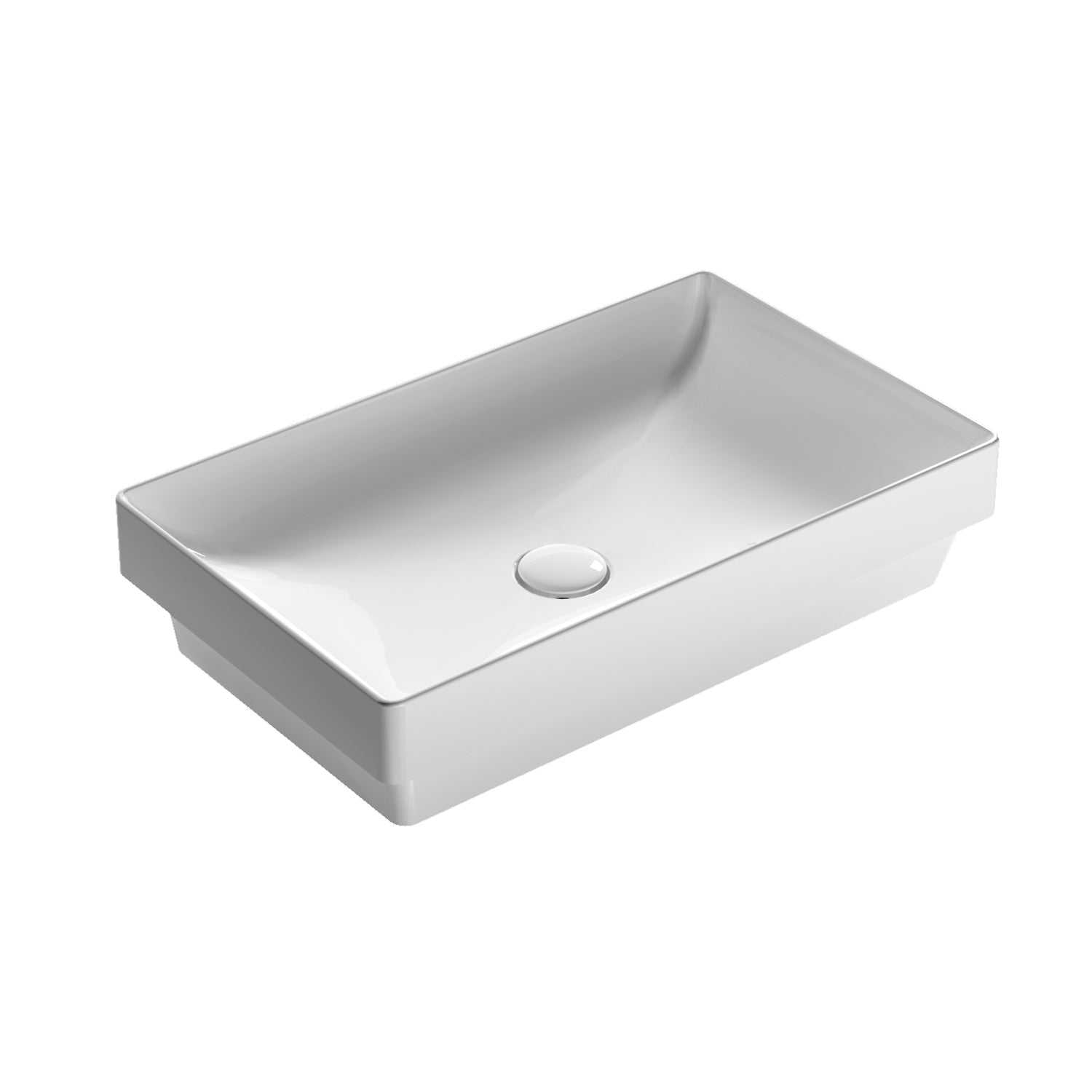 Lavabo ad incasso T-Edge ceramica bianca lucida 61x37 peso 12 kg by CeramicStore | Lo specialista del tuo bagno