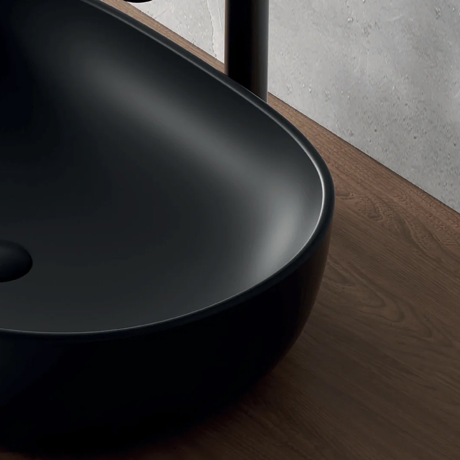 606183 - Lavabo da appoggio Bathcore in ceramica 60 cm - Nero opaco 3