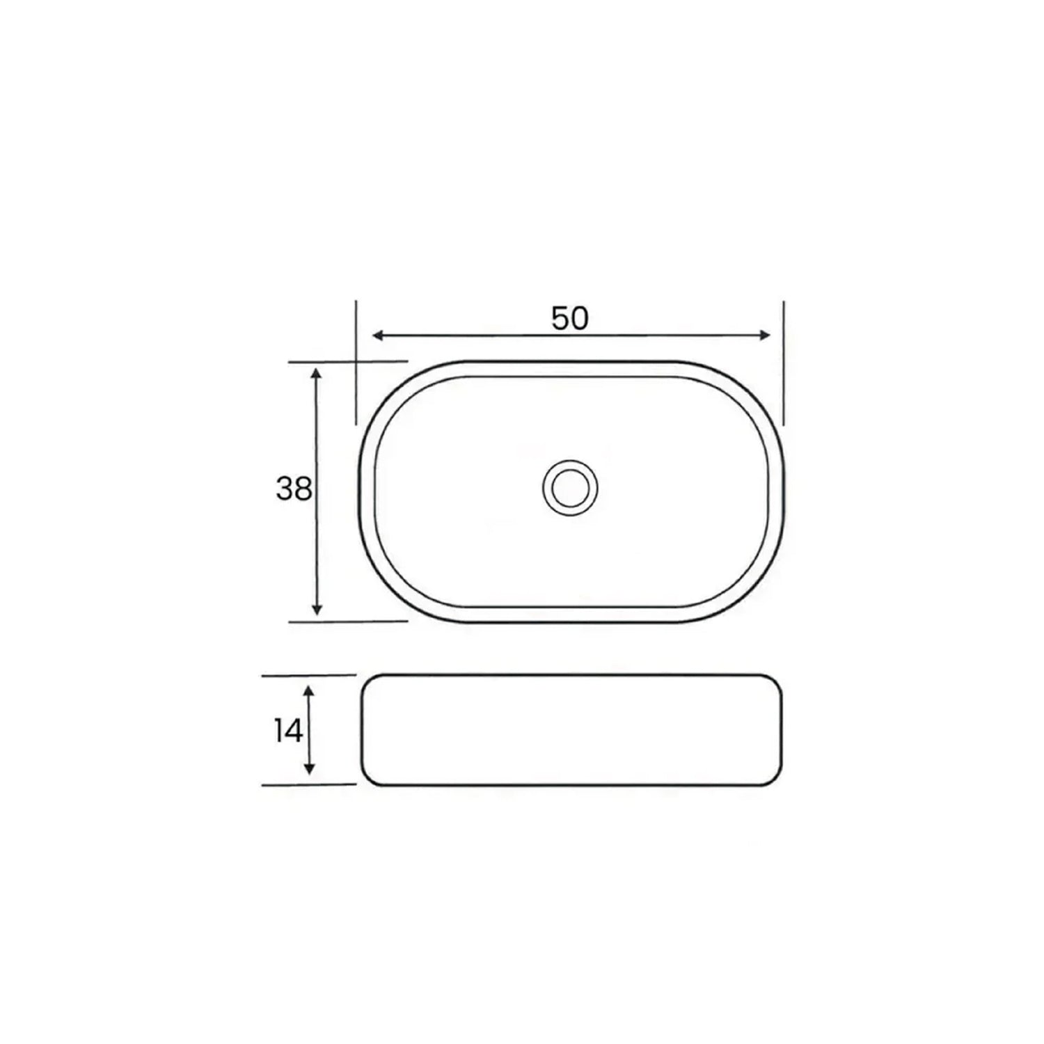 606195 - Lavabo da appoggio Bathcore in ceramica 50 cm - Bianco opaco 3