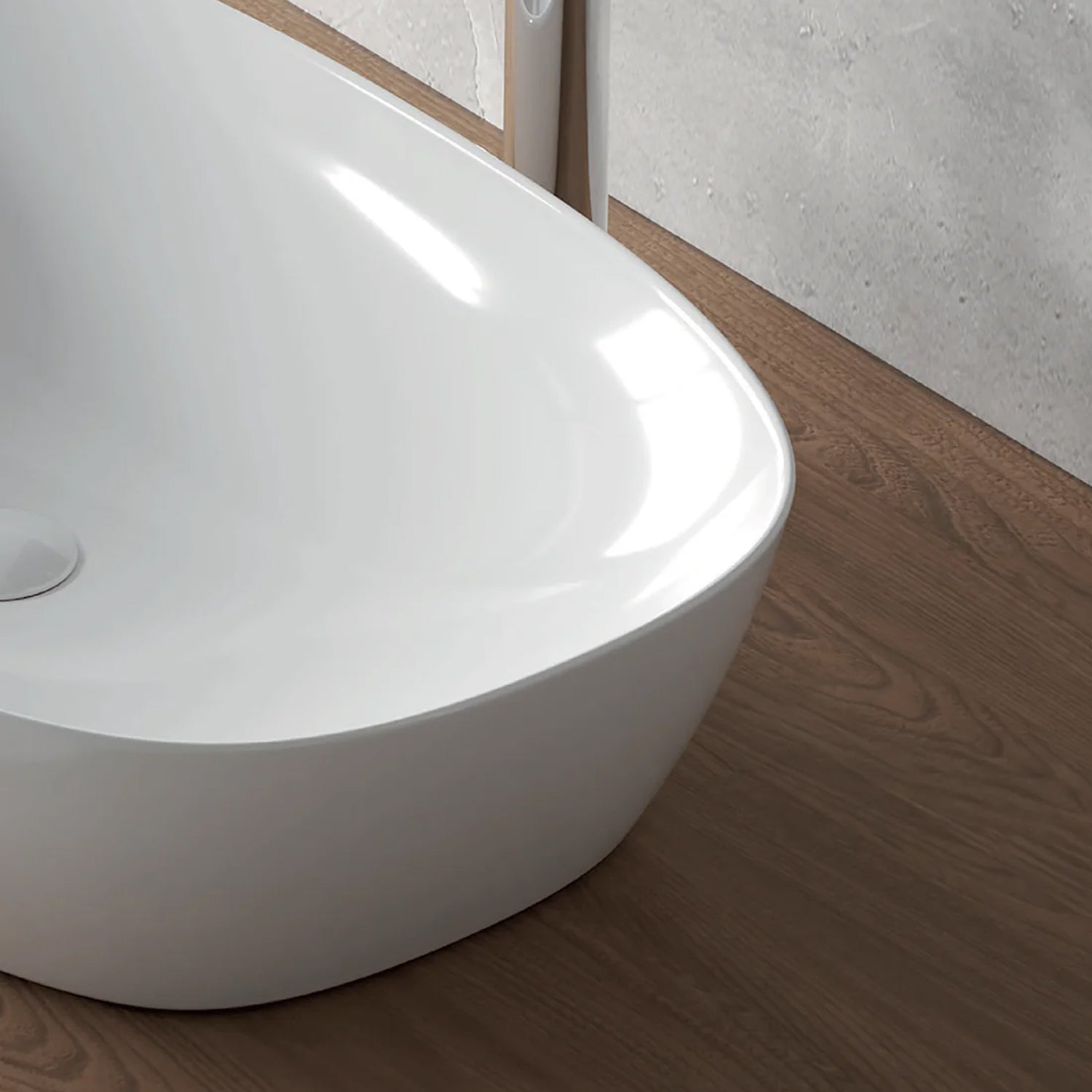 606196 - Lavabo da appoggio Bathcore in ceramica 60 cm - Bianco lucido 2
