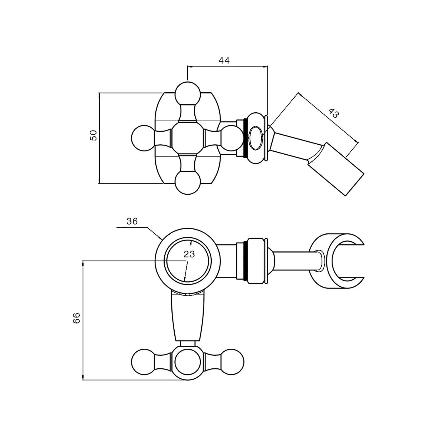  Appendidoccia scorrevole in ottone per colonna doccia oro by CeramicStore | Lo specialista del tuo bagno